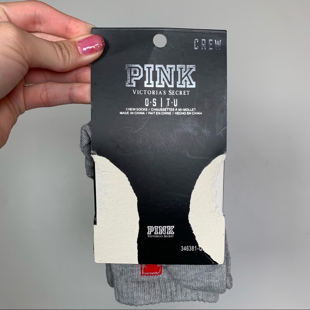 PINK Victoria’s Secret Huston Cougars Crew Socks - Picture 2 of 4